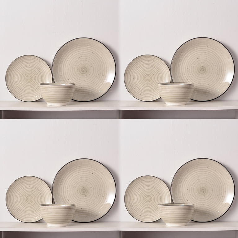Vancasso 12-Piece Stoneware Dinnerware Set, Beige photo 6