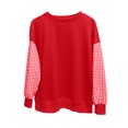 thumbnail image 5 of CAIXIA Oversized Sweaters For Women Plaid Patchwork Color Block Crewneck Long Sleeve Pullover Tops Soft Basic Clothes Casual Shirts Work Outfits Fall Winter Clothes,Red, 5 of 5