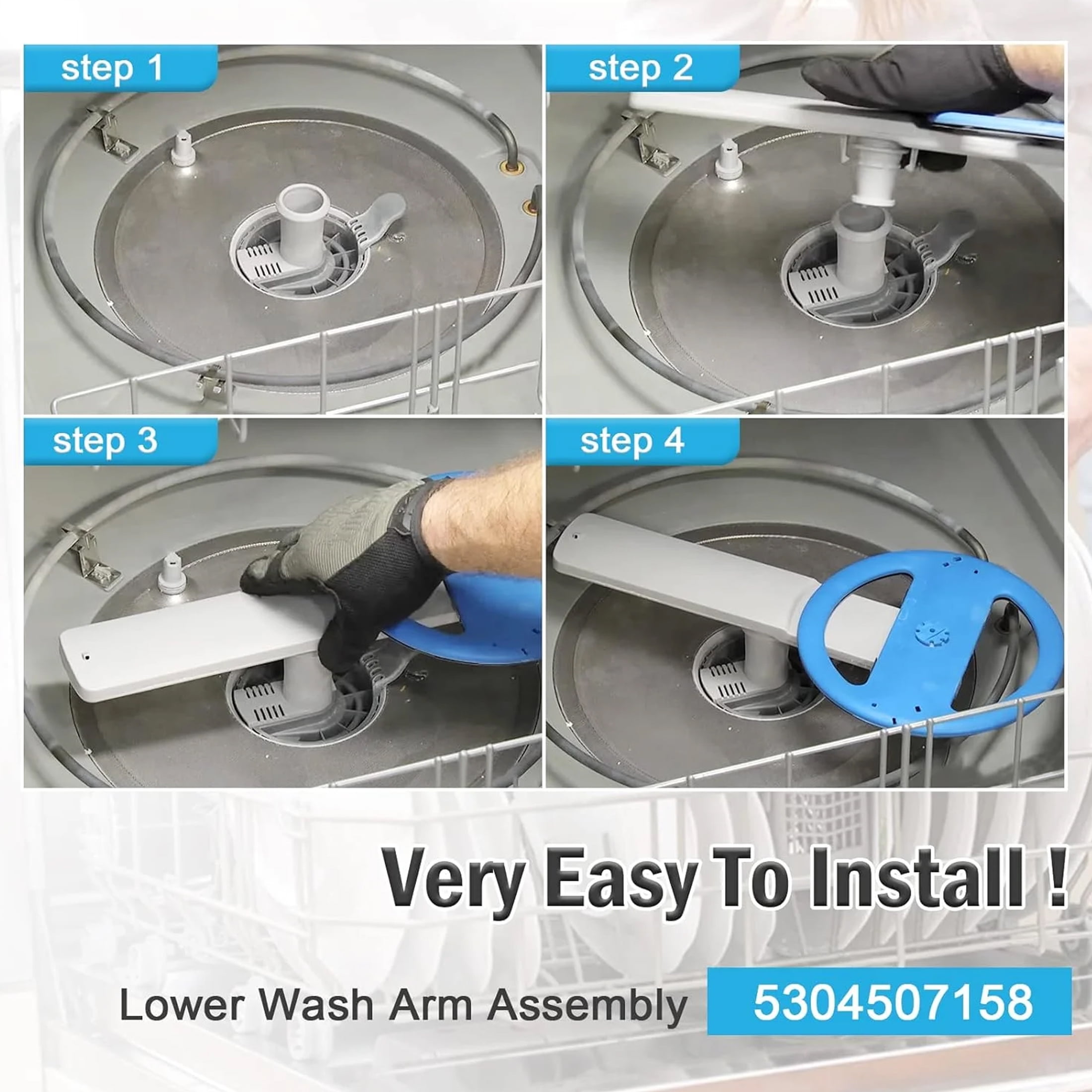 5304507158 Lower Washer Arm Assembly, Replacement Dishwasher Spray Arm Assembly for Frigidaire Dishwasher