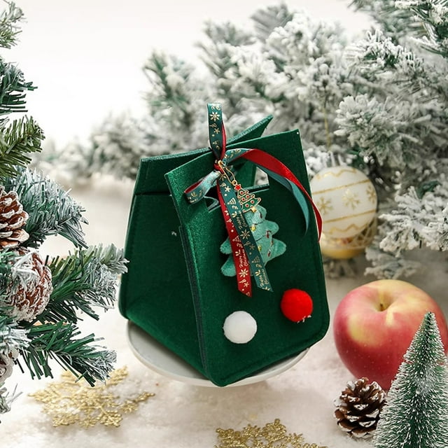 ¡Rebaja Imbatible!, Bolsas de dulces navideños Bolsas de manzanas de Nochebuena Cajas de regalo Bolsas de regalo decorativas Akmoler