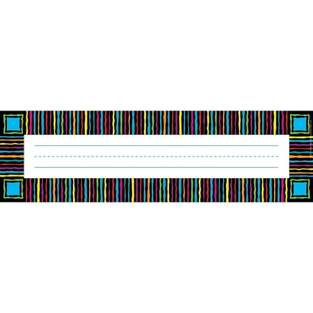 Barker Creek Neon Stripes Desk Tag 12" L x 3 1/2" W 36/Pack LL1406
