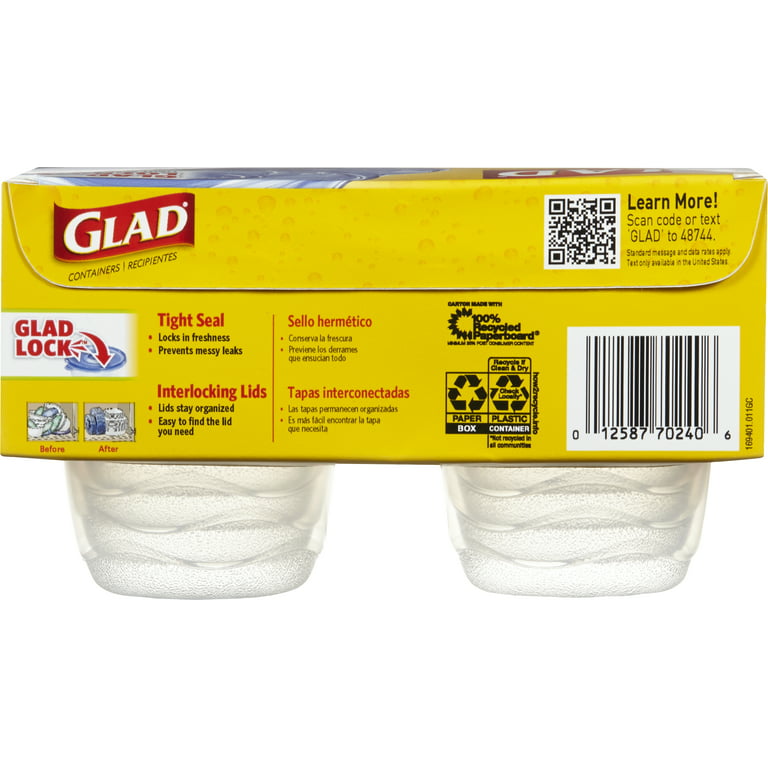 Glad Soup and Salad Containers, 24 oz., 5/Pack (60796)