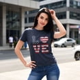 thumbnail image 4 of Womens Love American Flag T Shirt Cute Patriotic Red White and Blue Tee Womens Graphic Tees, 4 of 9