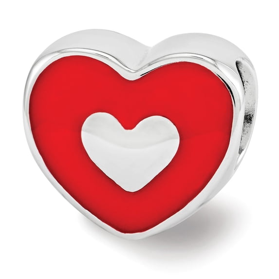 Fancy Bead White Sterling Silver Themed Red 10 mm 11.82