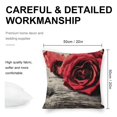 thumbnail image 2 of Wooden board red roses Linen toss pillowcase Decoration pillowcase Gift preferred 20x20" Cushion cover 1 set Sofa pillowcase Sofa bedroom living room car, 2 of 5