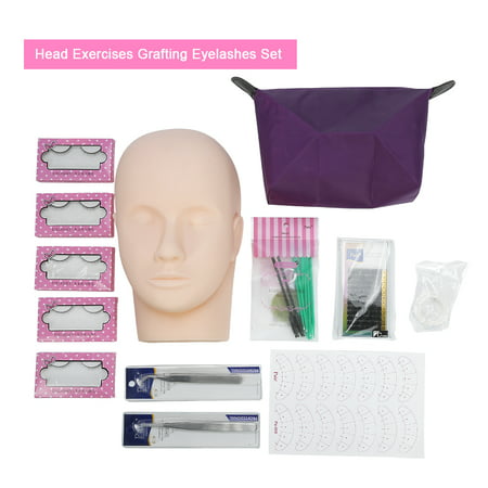 Professional One Training Head Model False Eyelashes Extension Practice Kit Tool For Starter, Eyelash Practice Kit, Eyelash Training
