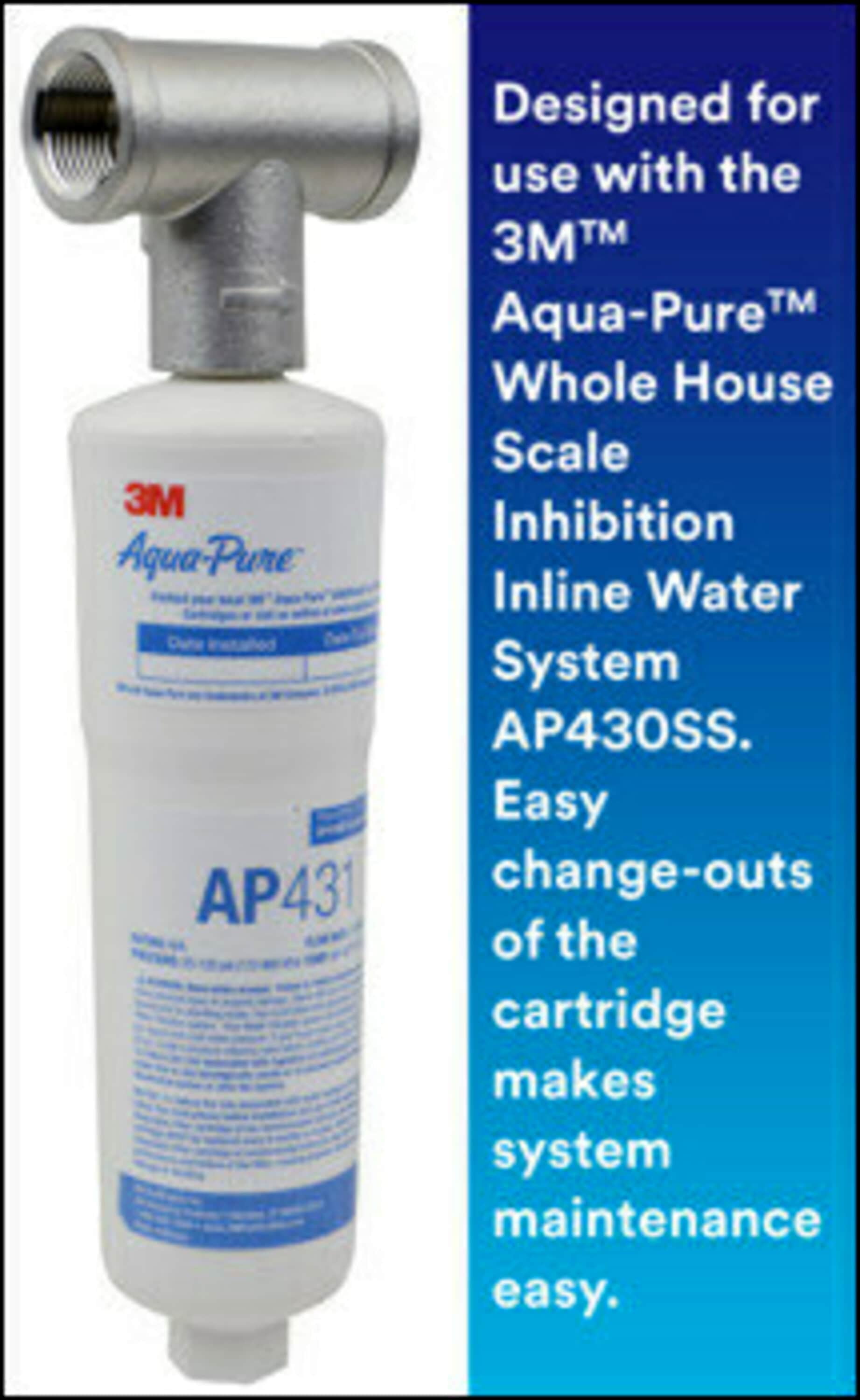 3M Aqua-Pure Whole House Scale Inhibition Inline Water System Ap430Ss Helps Pre 