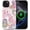 Preppy Aesthetic Striped Flower Collage, variant on Magnetic Phone Case for iPhone 16e, Compatible with MagSafe, Durable 2 Layers Full Covered Shockproof Protective Cover-Rainbow Floral Dolphin