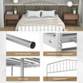 thumbnail image 5 of Costway Queen Size Metal Bed Frame Steel Slat Platform Headboard Footboard Bedroom Sliver, 5 of 6