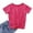 Hot Pink, variant on Girls Tie Front Knot Crewneck Short Sleeve Loose Fit Casual Summer Tee Size:10-11 Years