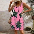 thumbnail image 3 of Dvprdro Womens Summer Tank Dress Fashion Floral Printed V Neck Sleeveless Flowy A Line Casual Loose Beach Sun Mini Dress with Pockets, 3 of 5