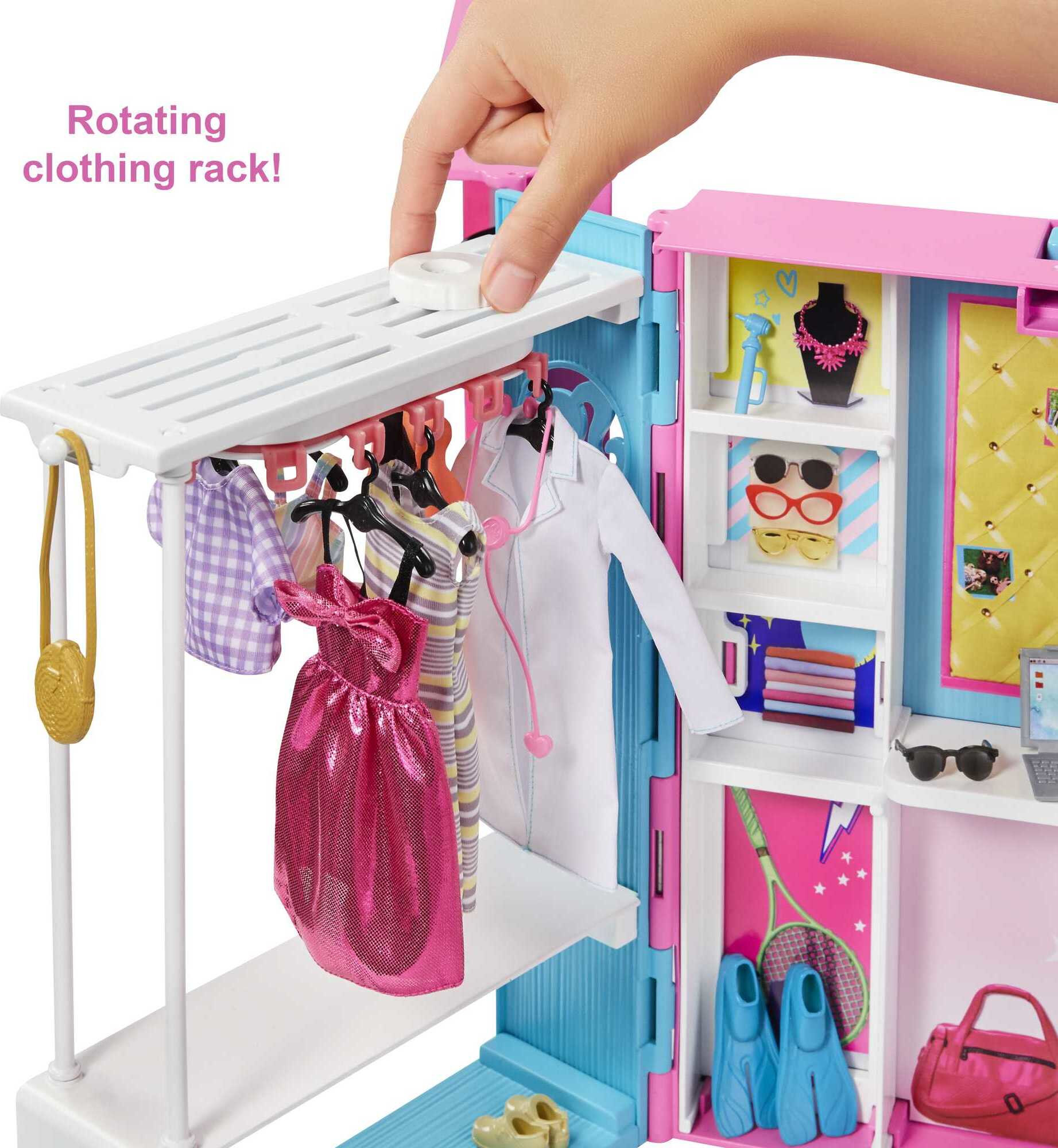 Barbie Dream Closet Playset with 30+ Clothes and Accessories, Mirror and Desk - image 4 of 7