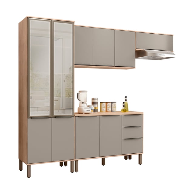 Cocina Modular Bossa Verace 5 Piezas Color Habana/Gris