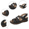 thumbnail image 5 of Rokment Womens Orthopedic Platform Wedge Dress Sandals 2026 Boho Beach Comfortable Leather Orthotic Arch Support Mid Heel Walking Summer Shoes for Woman A Size 6, 5 of 7