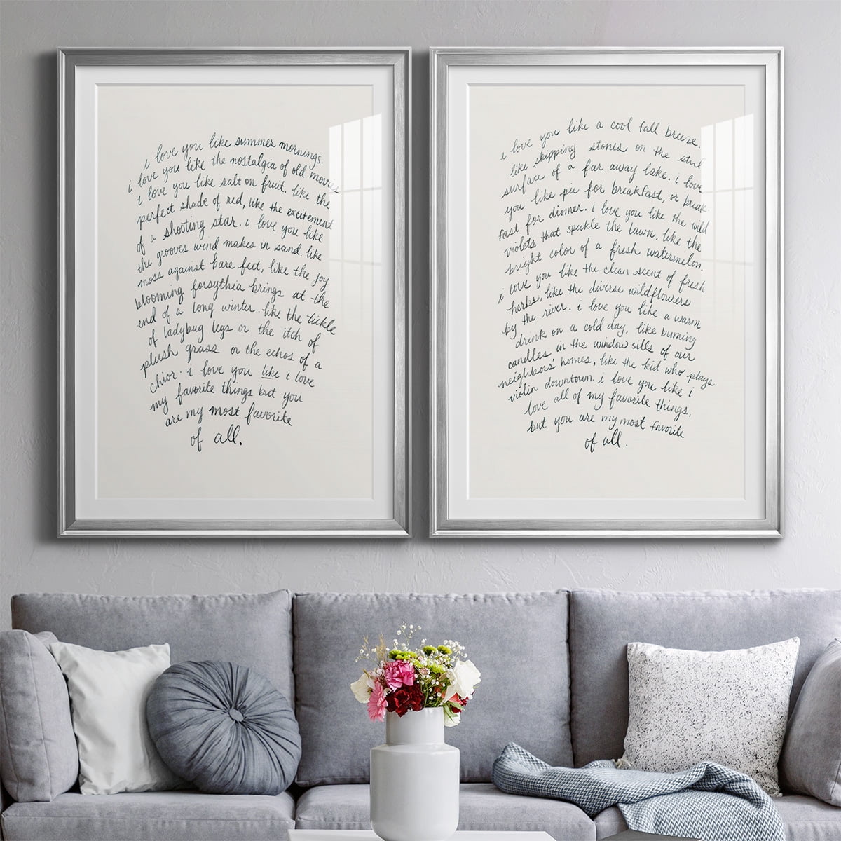 Wexford Home Letter to a Lover I Premium Framed Print, 22.5" x 30.5" - Ready to Hang, Silver (Set of 2)
