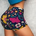 thumbnail image 4 of Kdxio Cinco De Mayo Floral Print Workout Shorts for Women Seamless Soft Smooth Gym Yoga Scrunch Active Shorts, 4 of 9