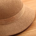 thumbnail image 5 of Straw Hat Cloche Hat for Women 1920s Vintage Hats with Bow Foldable Packable Summer Sun Hats for Beach Vacation, 5 of 7