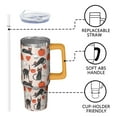 thumbnail image 3 of Halloween Tumbler 30 oz with Handle and Straw Spooky Pumpkin Skeleton Ghost Tumbler Halloween Party Gifts Insulated Bottle, 3 of 5