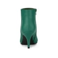thumbnail image 2 of BLISSFUL STEP Women's Pointed Toe Zipper Stiletto Heels Ankle Boots Green 5.5, 2 of 7
