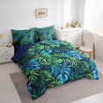 thumbnail image 3 of Homewish Green Leaves Twin Bedding Sets 7-Piece for Boys Girls,Tropical Botanical Plants Bedding Comforter Set Microfiber,Vintage Aesthetic Breathable Sheet Sets,Luxury Bedroom Decor,Reversible, 3 of 8