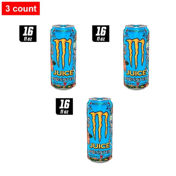 Monster Mango Loco Energy Drink Can 16 fl oz - 3 count