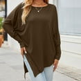thumbnail image 5 of Zpanxa Fall Shirts Sales Womens Autumn Winter Plus Size Pullover Tops Casual Long Sleeve Blouse Sweatshirt, Coffee, XXXXL, 5 of 8