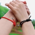 thumbnail image 3 of Couple Heart Shape Bracelets Magnetic Charm Pendants Braided Rope, 3 of 5