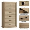 thumbnail image 6 of Homfa Wood Tall Dresser with 6 Drawers, 52.9''H Narrow Dresser for Bedroom, Storage Cabinet for Living Room, Oak, 6 of 8