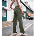 thumbnail image 5 of Pants for Women. MesaSe Women's high-waisted overalls Broadleg casual pants 6 pocket army pants, 5 of 7