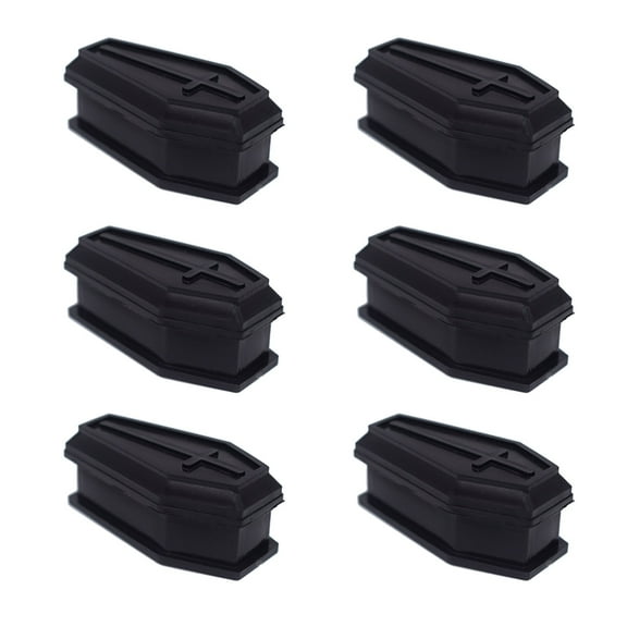 6pcs Halloween Coffin Fake Funeral Coffin with for Lid Coffin Box for Haunted House Ornament Tricky Props Party De