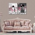 thumbnail image 3 of Black Girl African American Wall Art Decor Women Pink And Grey On Beach Eiffel Tower Abstract Canvas Paintings Pictures Posters Prints Bathroom Artwork For Wall Bedroom, 3 of 6
