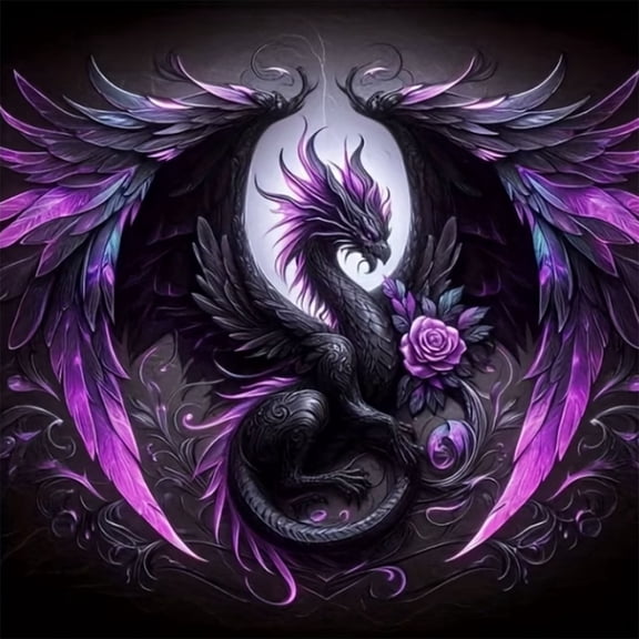 CSZPPQAF Dragon Diamond Painting Kits for Adults, Full Drill Round Gem Art Craft,13.8"×13.8"