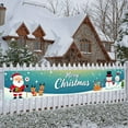 thumbnail image 6 of Santa Theme Christmas Banner Reindeer Design Merry Christmas Banner Snowy Night Christmas Tree Xmas Banner for Christmas Party Holiday Decoration Indoor Decor, 6 of 9
