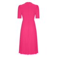 thumbnail image 4 of GaThRRgYP Women's Summer Round Neck Dress-Short Sleeves Casual,Women's Casual Solid Color Round Neck Short Sleeve Round-Neck Mid-Calf Dress Hot Pink XL, 4 of 5