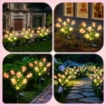 thumbnail image 4 of Qoosea Solar Lights Outdoor Patio Garden Decor, 2 pack Tulips Solar Flowers Lights Outdoor Garden Waterproof Decorative 7 Heads LED for Lawn Backyard, Birthday Gifts for Women, 4 of 8