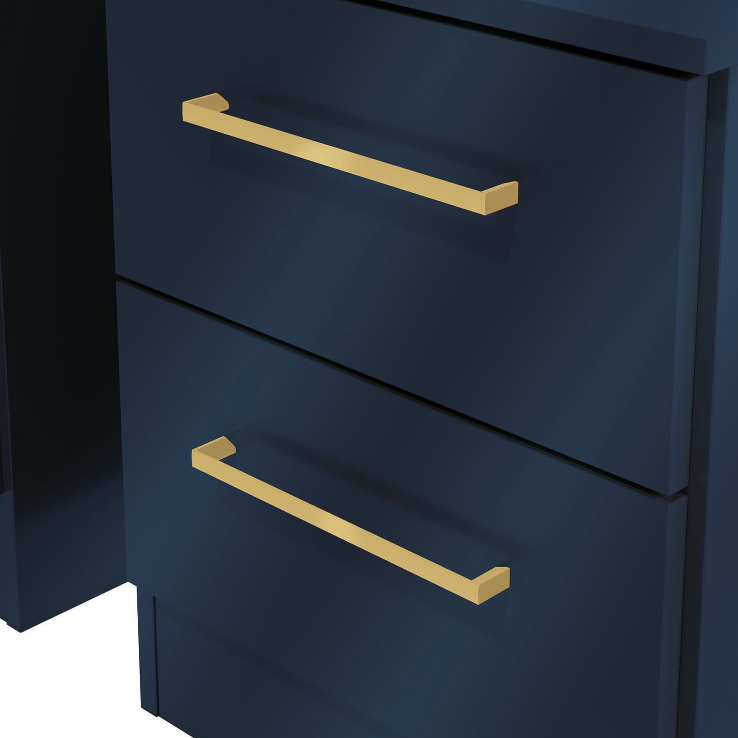 Kappesberg Jolyne 2-Drawer Nightstand Set of 2, Blue with Gold Handles – Modern Bedroom Storage for Adults and Teens