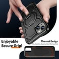 thumbnail image 6 of Allytechgroup Slim Case for iPhone 15 with Stand, Compatible with Magsafe Built-in  Kickstand Rugged Heavy Duty Durable Cover Case Shockproof Magnetic Protective for Women Men, Black, 6 of 7