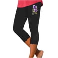 thumbnail image 2 of Stamzod High Waisted Leggings for Women Fashion Flower Printing Summer Slim Fit Stretch Capri Leggings Plus Size Casual Cropped Pants for Women Black E XL, 2 of 3