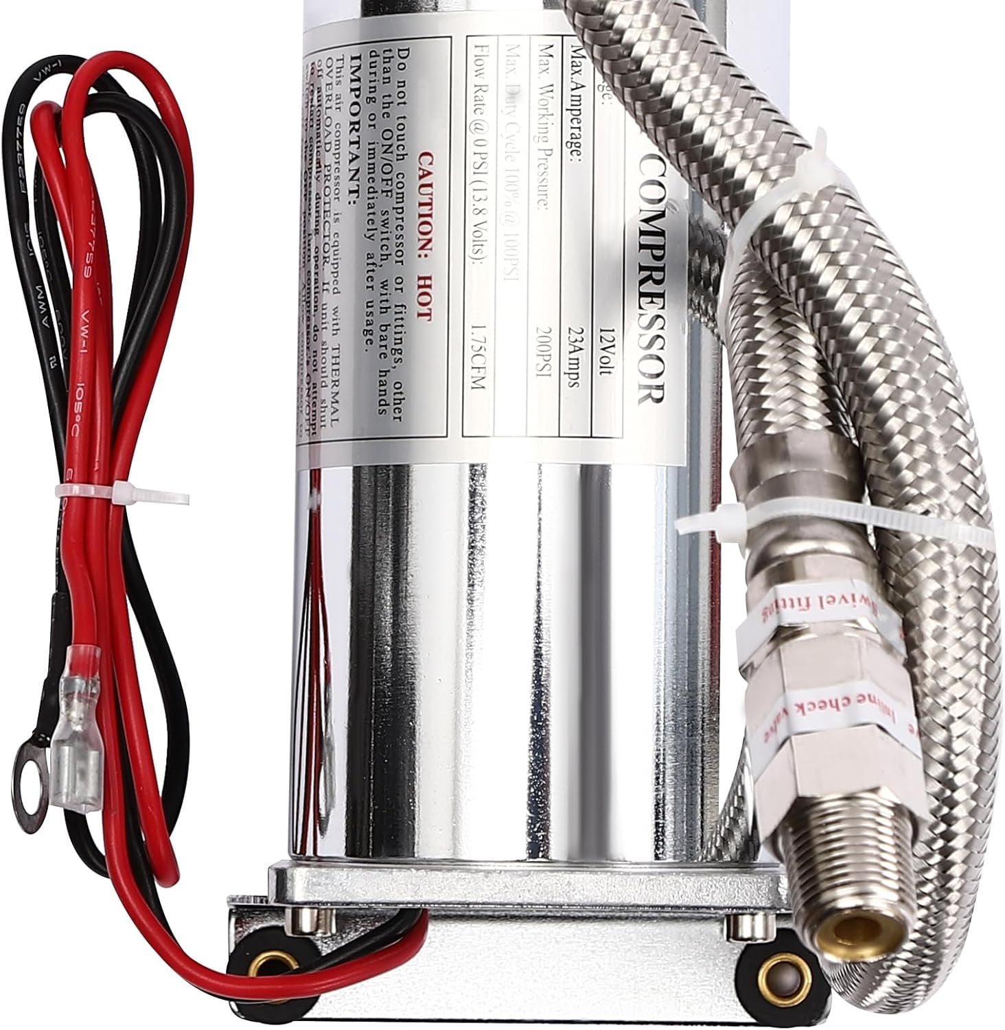 Air Compressor Kit, 12V Air Ride Suspension Compressor, Heavy Duty Airflow Tire Inflator, Portable Air Compressor, Car Retrofit Suspension Air Pump 200PSI