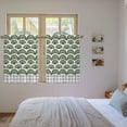 thumbnail image 3 of Sage Green Pine Leaves Tier Curtains 54 Inch Length, Abstract Geometric Gray Plaid Cafe Short Curtains for Bathroom Over Sink, Small Kitchen Curtain Light Filtering Tiered Drapes 2 Panels 27.5"Wx54"L, 3 of 8