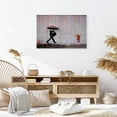 thumbnail image 4 of Banksy Raining Day or Colorful Graffiti Street Famous Canvas Paintings Wall Art Modern Inspirational Grey Love Pictures Print Artwork for Dining Room Kitchen Home Office Decor(40" W x 30" H，Framed), 4 of 10