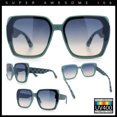 thumbnail image 3 of Womens Retro Trendy Large Rectangular Butterfly 90s Fashion Plastic Sunglasses Green - Black Beige, 3 of 8