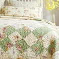 thumbnail image 3 of Greenland Home Fashions Bliss 100% Cotton Authentic Patchwork Quilt Set, 3-Piece Full/Queen, 3 of 7