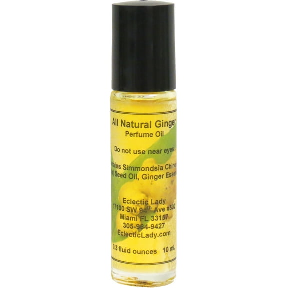 All Natural Ginger Perfume Oil, 0.3 Oz Portable Roll-On Fragrance