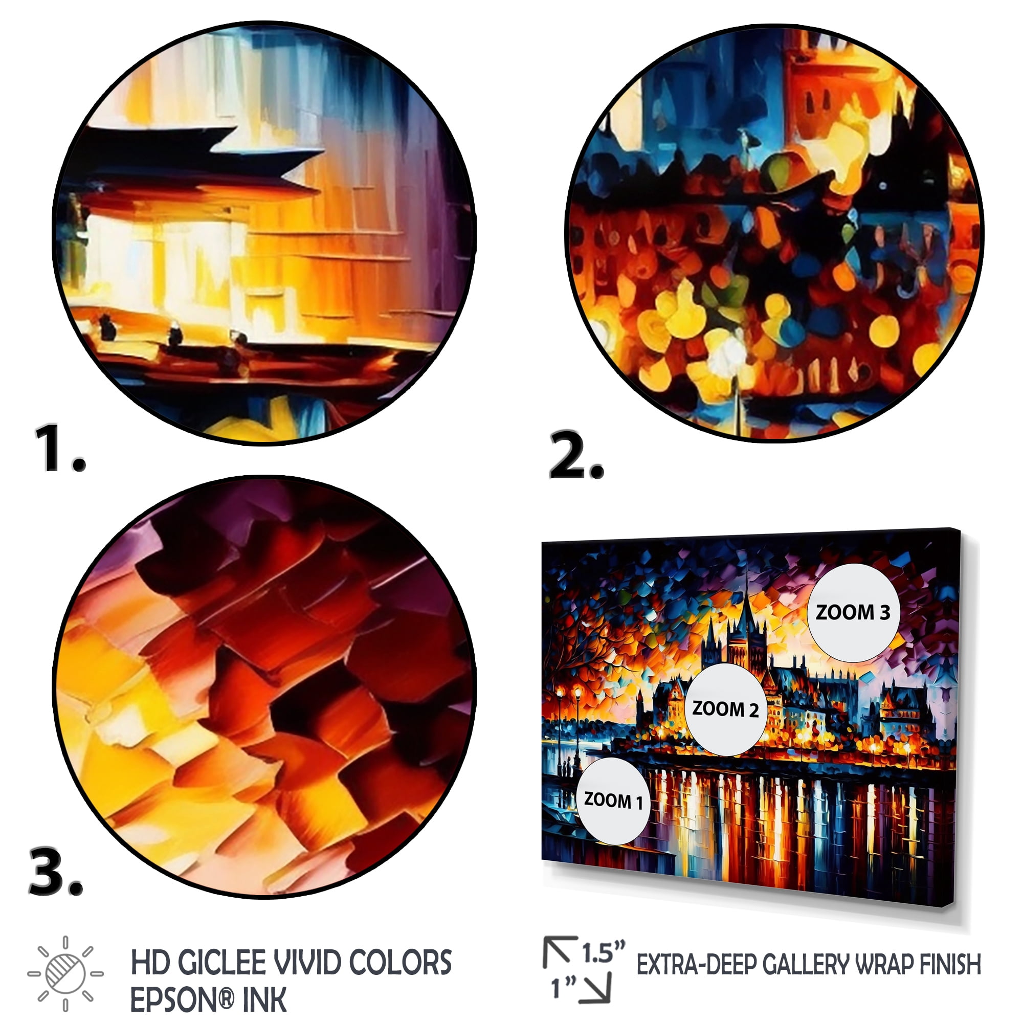 Designart Colorful Quebec City I Canvas Wall Art