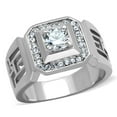 thumbnail image 1 of Alamode TK2046-11 Men High Polished Stainless Steel Ring with AAA Grade CZ in Clear - Size 11, 1 of 1