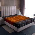 thumbnail image 4 of Orange and Black Ombre Full Sheets Black and Grey Gradient Bed Set, Sparkling Stars Bed Sheets Set Aesthetic Glowing Sheet Set, Modern Abstract Neon Bedding Set, 4 of 7