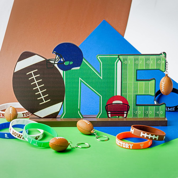 MALLMALL6 Football One Letter Sign Centerpiece for Birthday Decor,1pack
