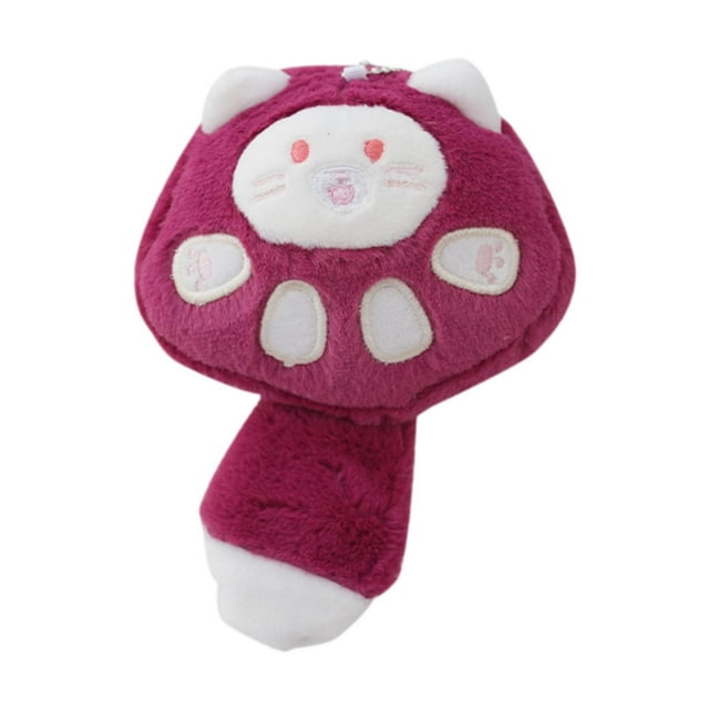 Colgante de muñeco de peluche de gato, adorno decorativo para mochila de dibujos animados, amuleto para bolso rosa roja