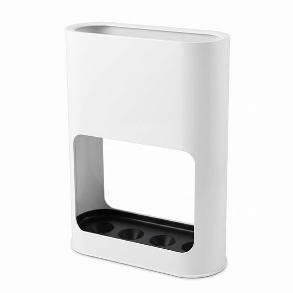 Slim Umbrella Stand for Entryway, Rustproof Holder with Weighted Base & Drip Tray for Long & Folding Umbrellas